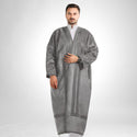Men's Abaya with Fur Lined/ Gray -8625