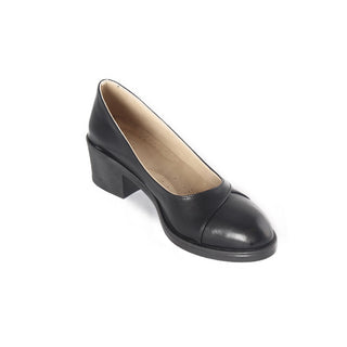Women’s Low Heels Mid Square (100 %genuine leather)/ black -8327
