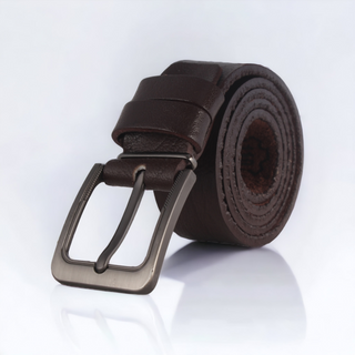 Men's Casual genuine leather Belt - brown/ Made in Egypt -8709