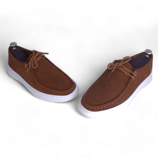 Medical casual shoe / 100% nubuck genuine leather / brown color -8753