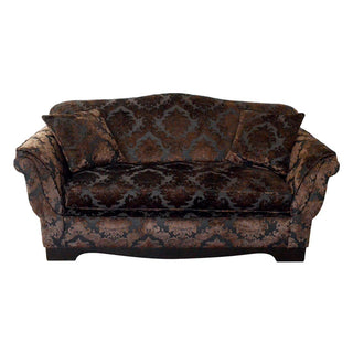 love seat uphlostered with brown velvet fabric -1303