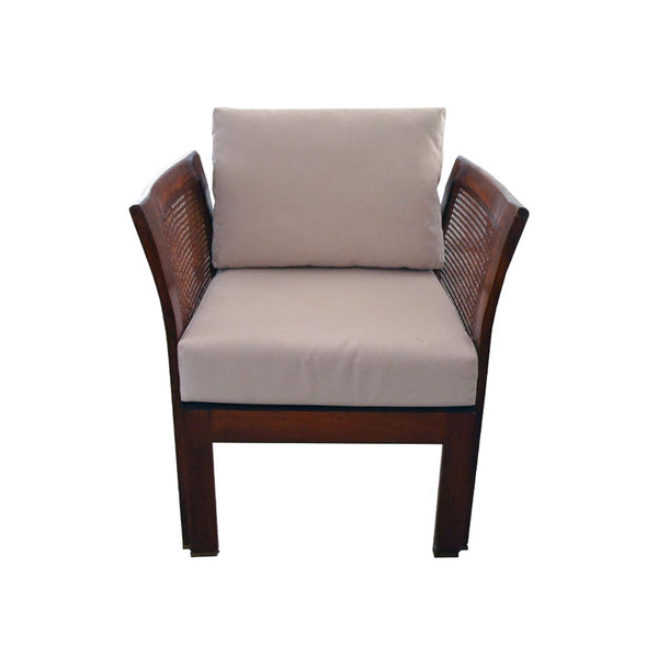 اريكة لشخصين من خشب التيك منجد بقماش خارجي / مقعد مفرد من خشب التيك -1330
