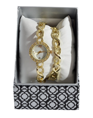 Gold bracelet and watch set -1375