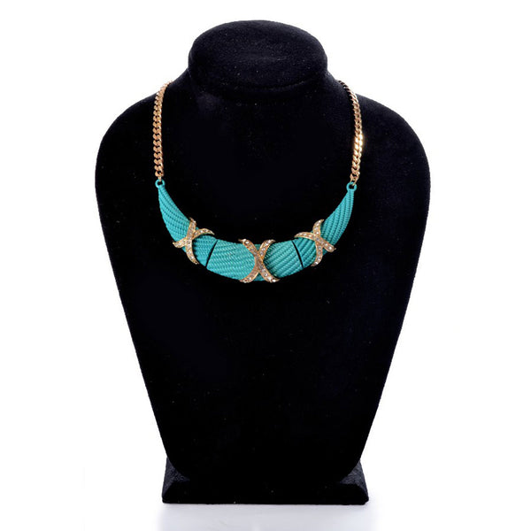 Necklaces Color  Gold & turquoise -101
