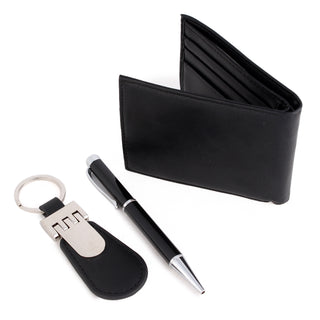 Leather Wallet, Pen, Key Chain Set Gift -7612