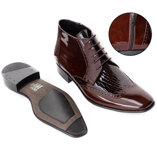 احذية شتوية رسمية جلد طبيعي 100 %، صناعة يدوية – لون بني -5985