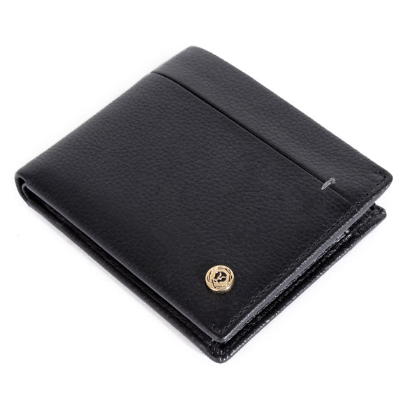 gift set, men leather wallet and elegant pen Slim Wallet/ black -6877