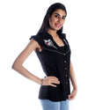 women shirt/ black/ Cotton/ made in Turkey -3453