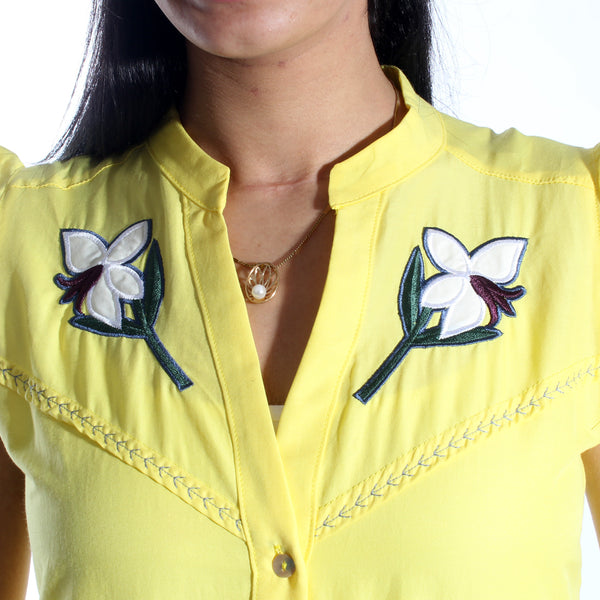 women shirt/yellow/ cotton/ made in Turkey -3455