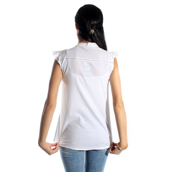 قميص نسائي / أبيض / قطن / صنع في تركيا -3452
