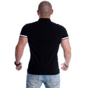 Men Black Solid Polo Collar T-shirt -7010