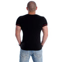 Men Black Printed Round Neck T-shirt -7006