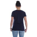 Women navy Printed Round Neck T-shirt / Made in Turkey -7035