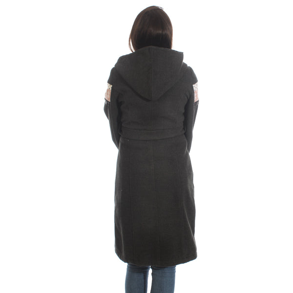 Long coat with removable hoodie/ gray -5895