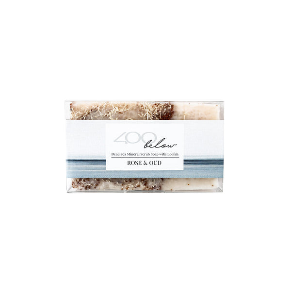 Dead Sea Mineral Scrub Soap with Loofah (Rose & Oud) -404