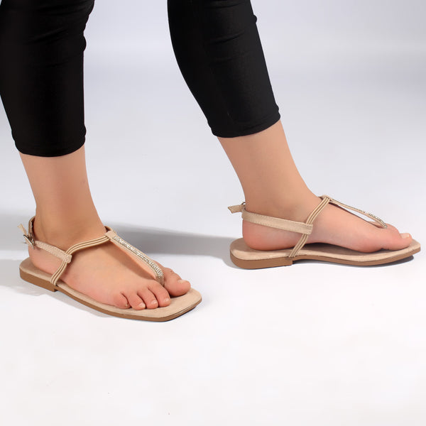 elegant women sandal/ beige/ made in turke -7766