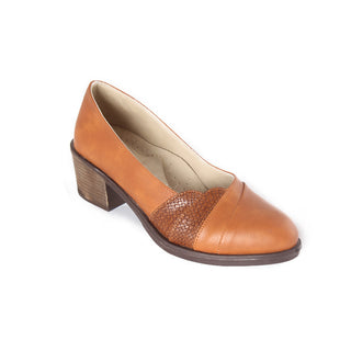Women’s Low Heels Mid Square (100 %genuine leather)/ honey -8314