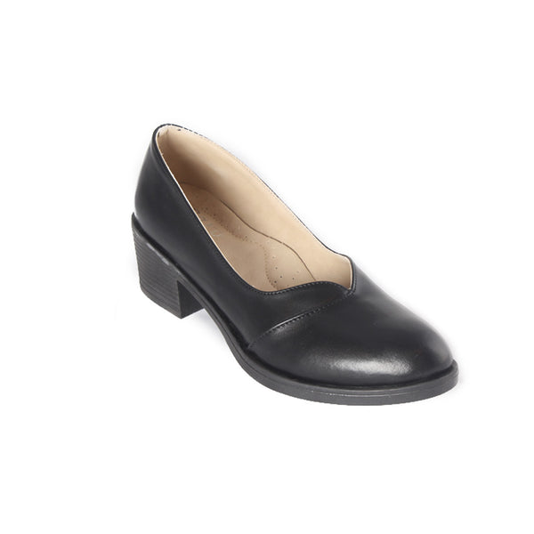 Women’s Low Heels Mid Square (100 %genuine leather)/ black -8317