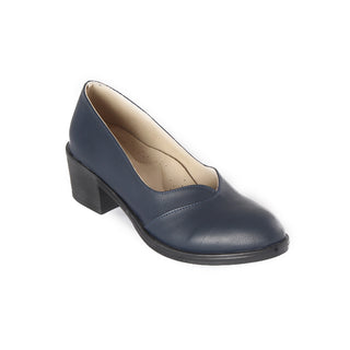Women’s Low Heels Mid Square (100 %genuine leather)/ navy -8319