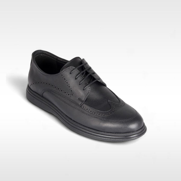 casual shoes 100 % genuine leather / black -8837