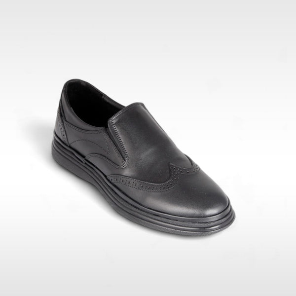 Comfortable shoes 100% genuine leather / black -8852