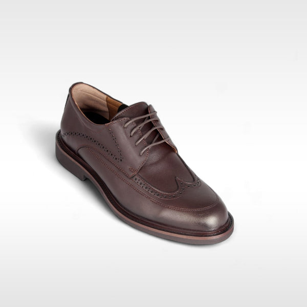 Comfortable shoes 100% genuine leather / brown -8853