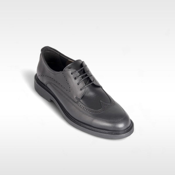 Comfortable shoes 100% genuine leather / black -8854