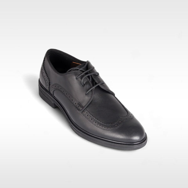 Comfortable shoes 100% genuine leather / black -8858