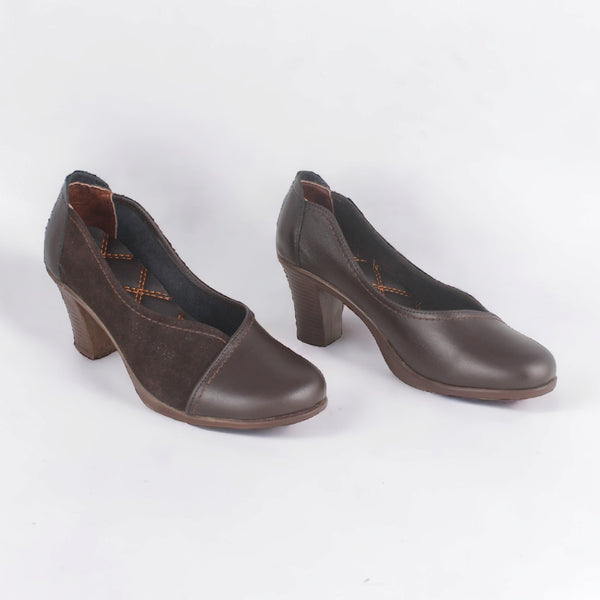 Comfortable high heels shoes/ genuine leather 100 % -8447