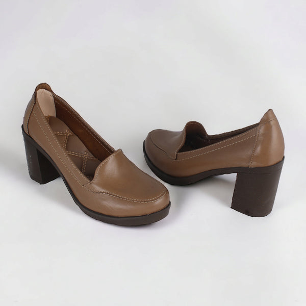 Comfortable high heels shoes/ genuine leather 100 % -8421