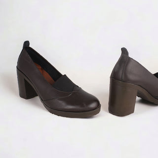 Comfortable high heels shoes/ genuine leather 100 % -8452