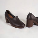 Comfortable high heels shoes/ genuine leather 100 % -8453