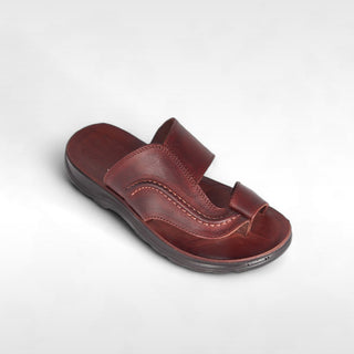 Comfortable men Slippers/ 100% genuine leather/ brown -8802