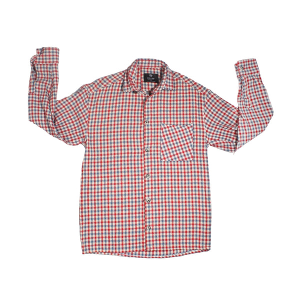 Checkered Long Sleeve Mens Shirt - made in Türkiye -8650