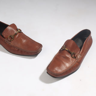 Men's casual shoes, 100% genuine leather - brown color -8661