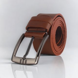 Men's Casual genuine leather Belt - honey/ Made in Egypt  -8643