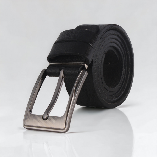 Men's Casual genuine leather Belt - black/ Made in Egypt -8708