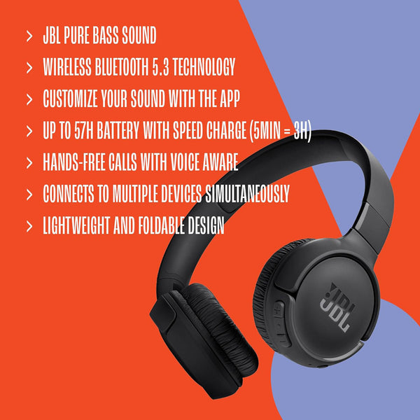 JBL Tune 520BT Wireless On-Ear Headphones -8879