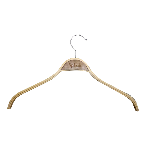 علاقة ملابس خشبية مع قطع مطاط مانع للانزلاق -6357