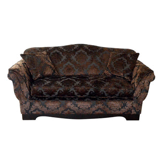 love seat uphlostered with brown velvet fabric -1303