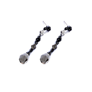 Earrings color silver & Black -716