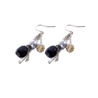 Earrings color silver & Black -778