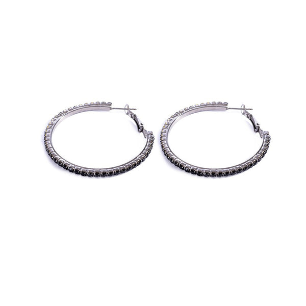Earrings color silver & Black -775