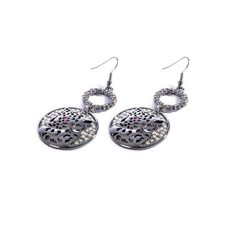 Earrings color silver & Black -716