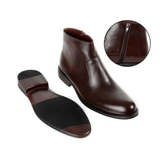 Formal winter shoes /  100% genuine leather -brown -6200