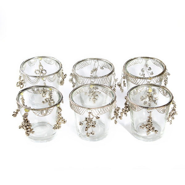 set of glass candle cups holder -6232