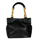 Genuine leather women's handbag / black color / 25* 23 cm -7584