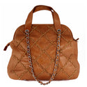 Genuine leather women's handbag / honey color / 35*20 cm -7586