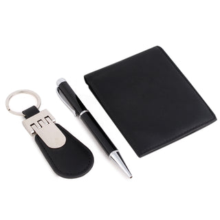 Leather Wallet, Pen, Key Chain Set Gift -7612