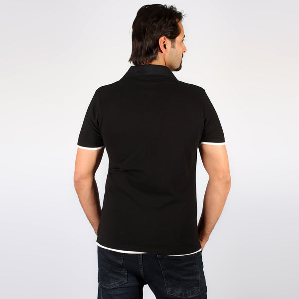 polo T- shirt- black-6245